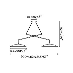 Colgante Slim blanco doble Faro